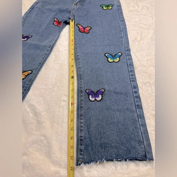 Empty Soda Butterfly 🦋 Blue Jeans, NWOT- size M - Picture 10 of 12